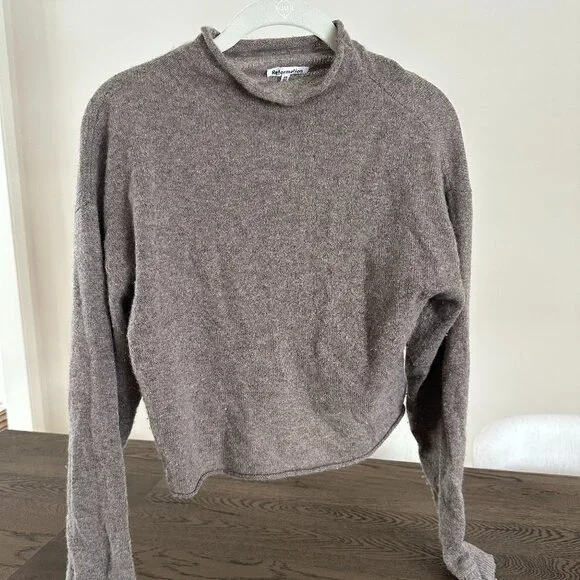 Reformation Cropped CashmereTurtleneck Sweater - Cocoa - Size XS - Picture 2 of 5